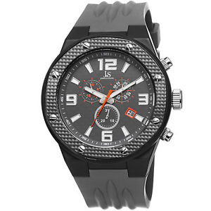 【送料無料】 mens joshua amp; sons js62gy bold swiss chronograph grey silicone strap watch