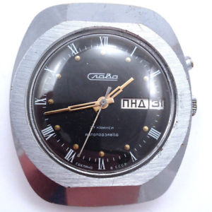 【送料無料】vintage soviet slava automatic watch, day amp; date, ussr 80s vgc *us seller* 564