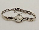 【送料無料】vintage wittnauer 17 jewels 10k white gp ladies wrist watch 26105d runs(2)