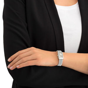 【送料無料】swarovski orologio memories, cinturino in crystal mesh, bianco, tono argentato 5