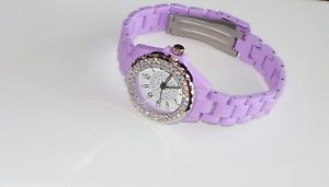【送料無料】splendid~purple austrian crystal ladies wrist watch