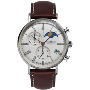 【送料無料】zeppelin hindenburg mondphase lz129 rome eta chrono silbern braun 【送料無料】zeppelin hindenburg mondphase lz129 rome eta chrono silbern braun