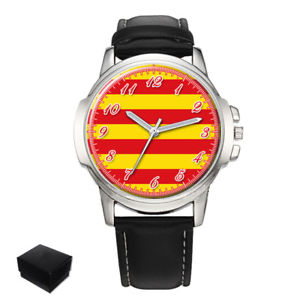 【送料無料】catalonia flag gents mens wrist watch gift engraving