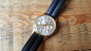 【送料無料】gents vintage large sized gold plated swiss emperor chronograph wrist watch