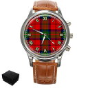 【送料無料】macduff scottish clan tartan gents mens wrist watch gift box engraving