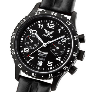 【送料無料】pilot orlan chronograph poljot 3133 fliegeruhr handaufzug russische uhr