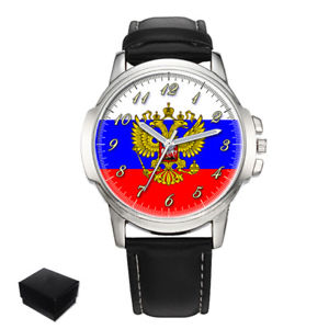 【送料無料】russia russian flag gents mens wrist watch gift engraving