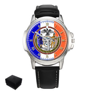 【送料無料】 york city flag seal usa gents mens wrist watch gift engraving 【送料無料】 york city flag seal usa gents mens wrist watch gift engraving
