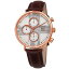 【送料無料】womens august steiner as8220brrg two time zone date genuine leather strap watch