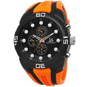 yz mens joshua amp; sons js61or sport chronograph orange silicone strap watch