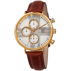 【送料無料】womens august steiner as8220bryg two time zone date genuine leather strap watch