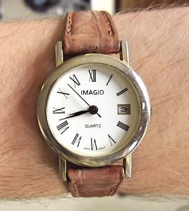 【送料無料】ladies gold plated imagio quartz date watch working 【送料無料】ladies gold plated imagio quartz date watch working