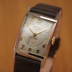 【送料無料】1950 longines gents vintage swiss 2tone watch 10k gold f’d fully serviced