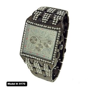 【送料無料】hip hop mens gold plated cubic zirconia cz geneva bling iced out wrist watch