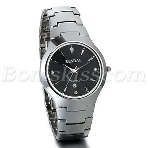 【送料無料】men luxury classical tungsten carbide rhinestone quartz date wrist watch watches