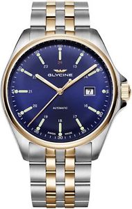 【送料無料】orologio glycine combat 6 automatic watch 43mm ip rose gold blu ref 3890383mb