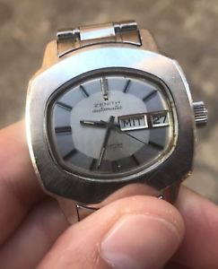 【送料無料】zenith day date giorno data automatic automatico vintage steel