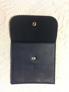 【送料無料】jacob amp; co blue leather jewelry pouch with silver logo []