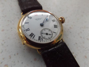 【送料無料】waltham 18ct gold icers trench wristwatch 1927