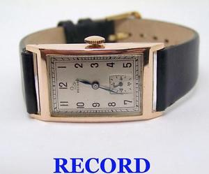 【送料無料】vintage 9k rose gold record winding 17j watch 1940s cal 112* exlnt* serviced