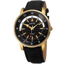 【送料無料】mens august steiner as8213ygb three hand quartz movement leather strap watch(2)