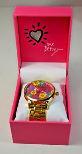 【送料無料】nib betsey johnson gold sparkly floral watch 【送料無料】nib betsey johnson gold sparkly floral watch