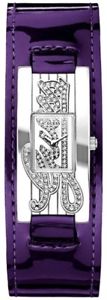 【送料無料】guess womens quartz mini autograph purple patent leather watch w80055l7