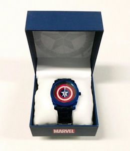 【送料無料】captain america shield symbol icon stainless steel wrist watch with gift box