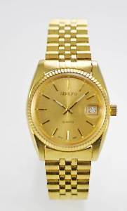 【送料無料】adolfo watch mens date stainless steel gold battery water resistant quartz 【送料無料】adolfo watch mens date stainless steel gold battery water resistant quartz