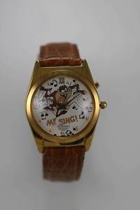 【送料無料】armitron watch men taz musical stainless gold steel leather brown battery quartz 【送料無料】armitron watch men taz musical stainless gold steel leather brown battery quartz