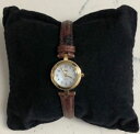 yztimex gold amp; dark brown leather strap watch