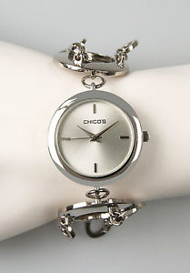 【送料無料】chicos womens polished silvertone link bracelet watch ch279 and unworn
