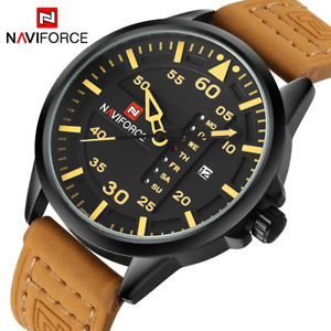 【送料無料】naviforce luxury brand men army military watches leather xmas gifts for him son