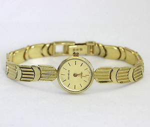【送料無料】ladies vintage geneve watch all 14k yellow gold link bracelet 23gm