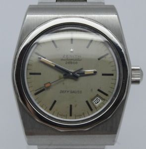 【送料無料】vintage zenith defy gauss 28800 mens 38mm steel automatic watch movado 2562pc