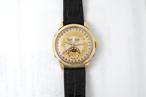 【送料無料】neues angebot1940’s man’s movado moonphase 3calendar gold shell wrist watch