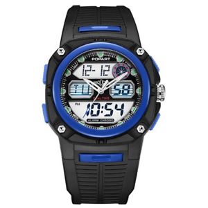 【送料無料】popart led digital watches men sport watch stopwatch 50m waterproof blue fashion