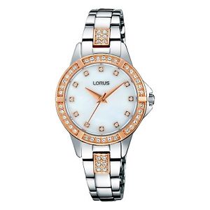 【送料無料】lnp rg268kx9 ladies crystal set two tone bracelet watch
