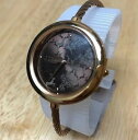 【送料無料】luxury titan raga lady gold tone wire cuff analog quartz watch hours~ battery(2)
