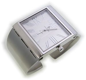 exklusive damen uhr versilbert quarz analog spangenuhr mattiert spange