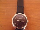 【送料無料】mens akribos xxiv ak618ss quartz date genuine leather strap watch