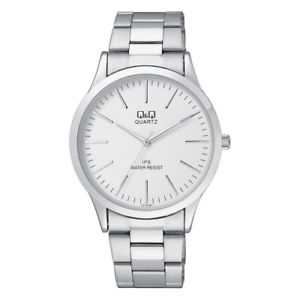 【送料無料】orologio qamp;q classic acciaio uomo bianco c212j201y
