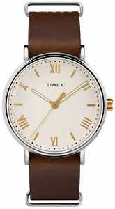 ̵timex tw2r80400, mens southview, brown leather watch