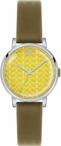 【送料無料】orla kiely patricia ladies olive leather strap watch ok2029oknp