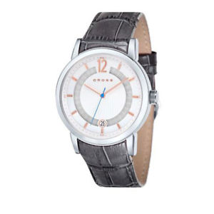 【送料無料】crnp cr800607 cross gents cambria date display leather strap watch