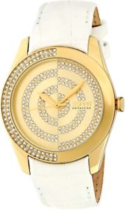 【送料無料】esprit womens quartz watch with rhine stone white leather strap el101792f06