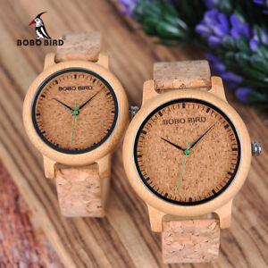 【送料無料】bobo bird lovesfashion bamboo wrist watches luxury quartz wristwatch with cork1