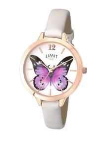 【送料無料】 ladies limit secret garden watch purple butterfly white leather strap 6272 【送料無料】 ladies limit secret garden watch purple butterfly white leather strap 6272