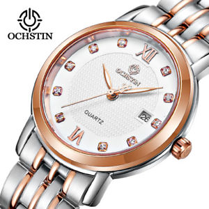 【送料無料】womens top brand date waterproof stainless steel watch imported quartz watch