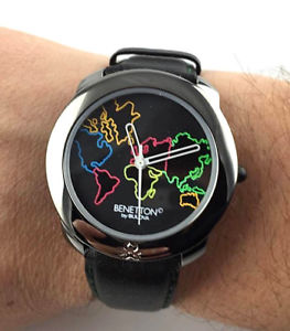 【送料無料】orologio benetton bulova map of world mod dep watch nos vintage quartz reloj